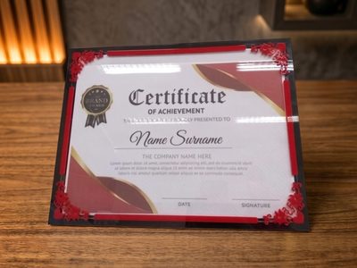 Certificado empresarial render — quadro perfil prata