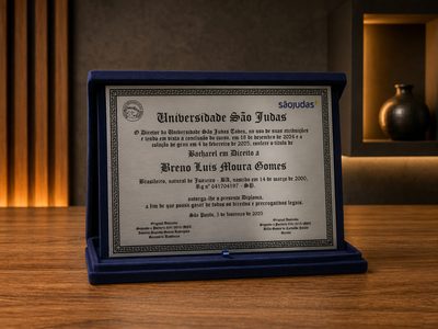 Placa de certificado para reitor — São Judas