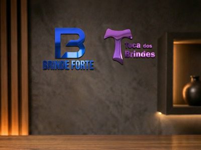 Logo corporativo em acrílico espelhado iluminado