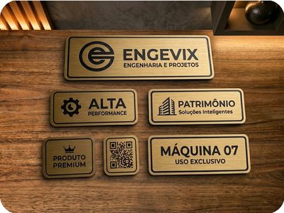 Etiqueta ABS Sticker dourado adesivo para patrimônio