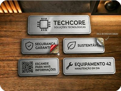 Etiqueta ABS Sticker prata adesivo para CPUs e equipamentos