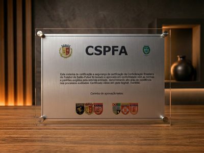 Placa de inauguração CSPFA certificação institucional