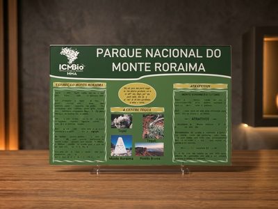 Placa informativa de inauguração Parque Nacional Monte Roraima