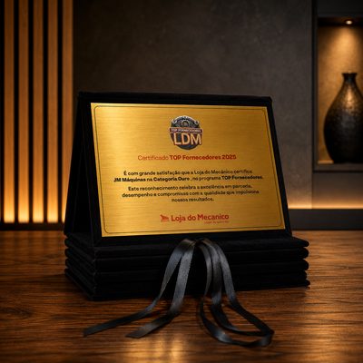Certificado Loja do Mecânico categoria Ouro, com fita de cetim