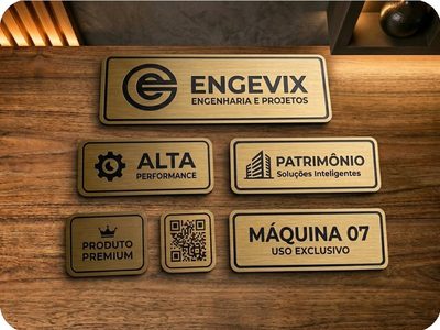 Etiqueta ABS Sticker dourado para sinalização