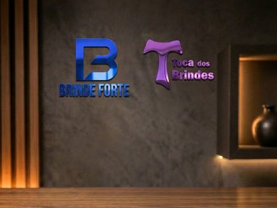Logo corporativo em acrílico espelhado